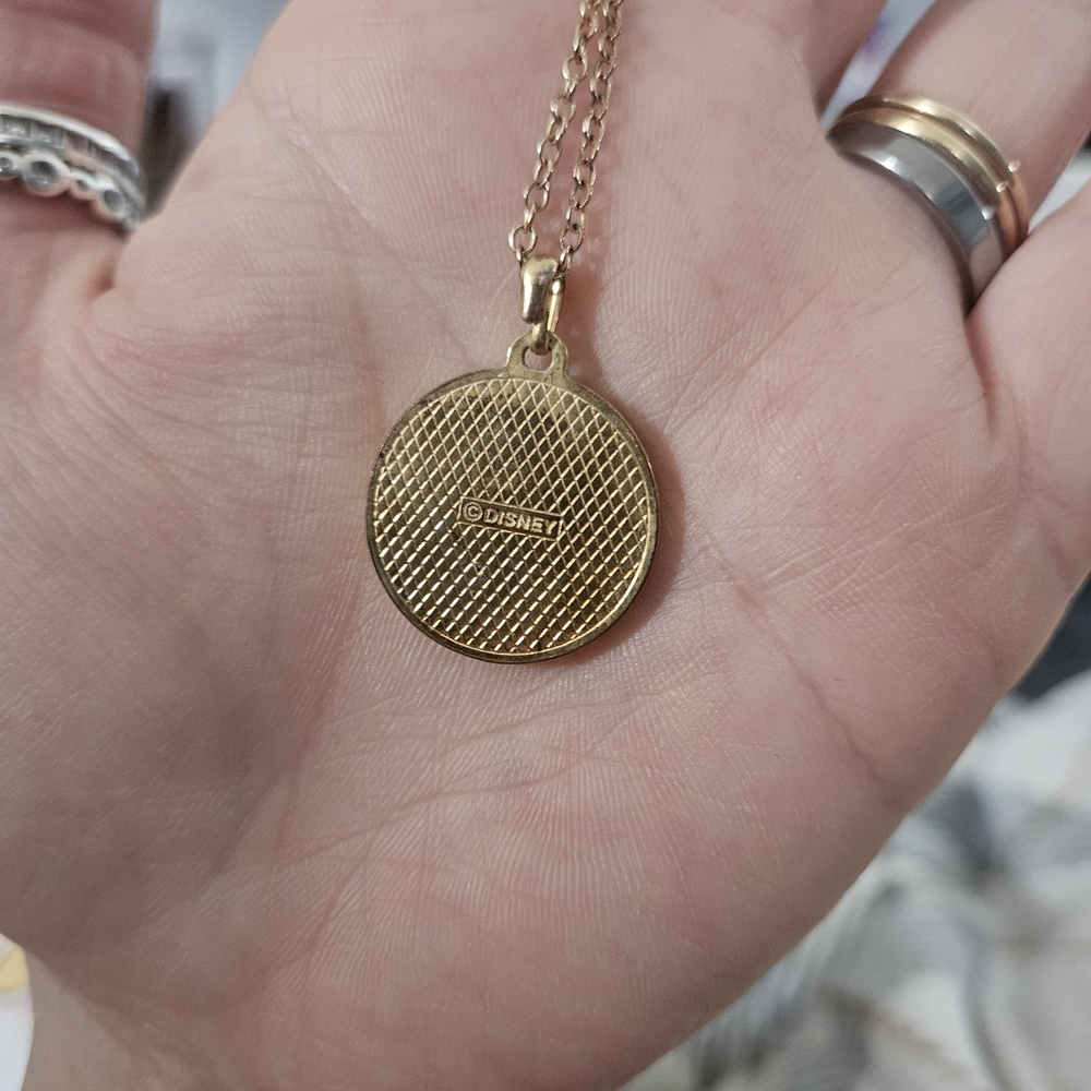 Gold and Black Castle Pendant Necklace - Picture 2 of 3